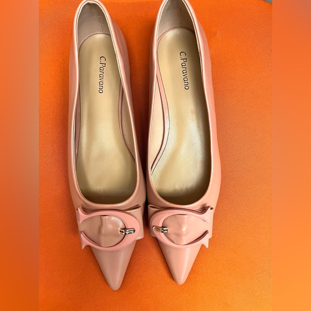C.Paravano C Buckle Pointed Toe Flats (Aida). Size 40 - Picture 2 of 6